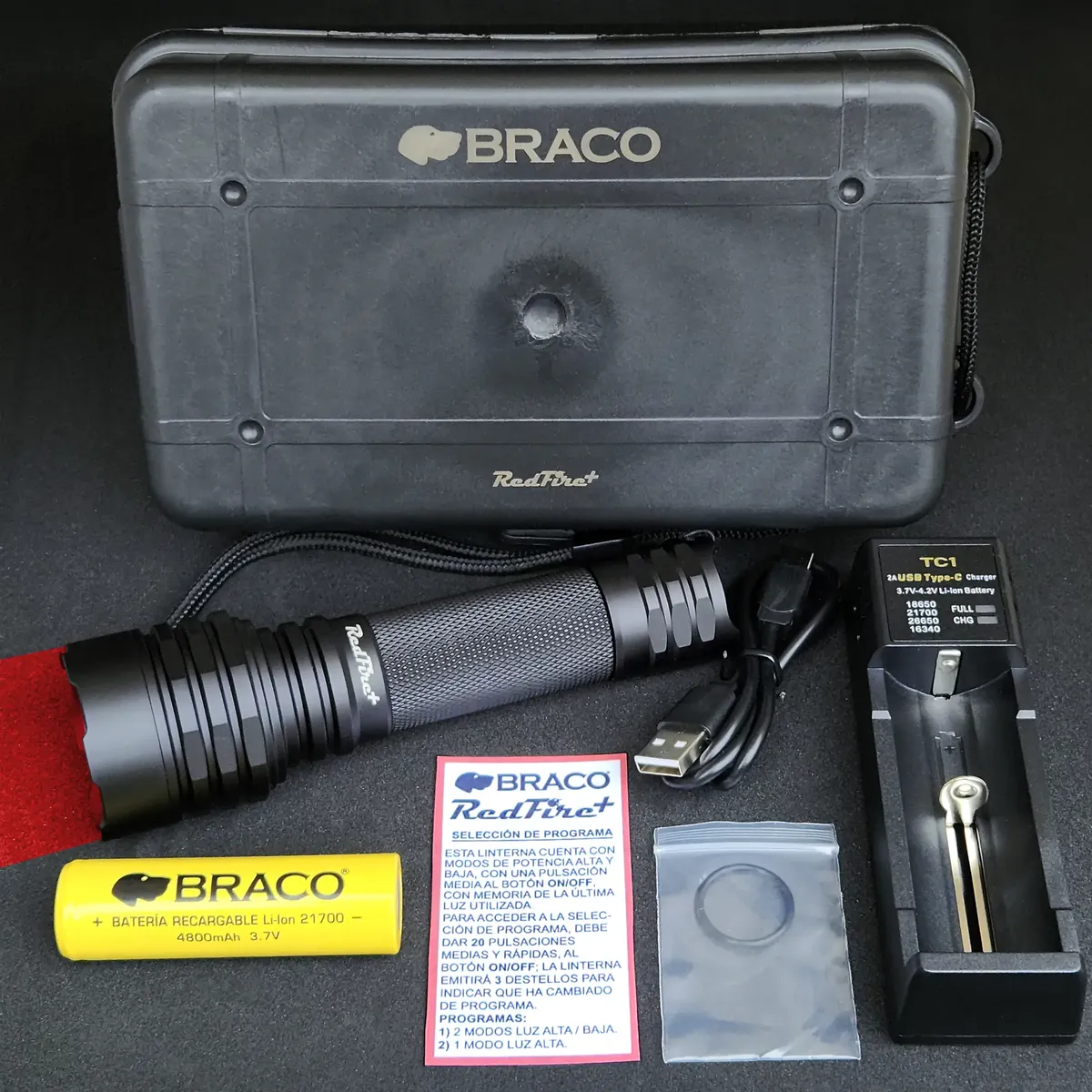 LINTERNA CAZA BRACO MODELO RED FIRE PLUS LED ROJO - Imagen 3