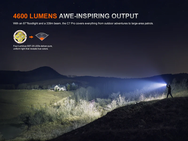 LINTERNA RECARGABLE FENIX C7 PRO 4600 LUMENES - Imagen 8