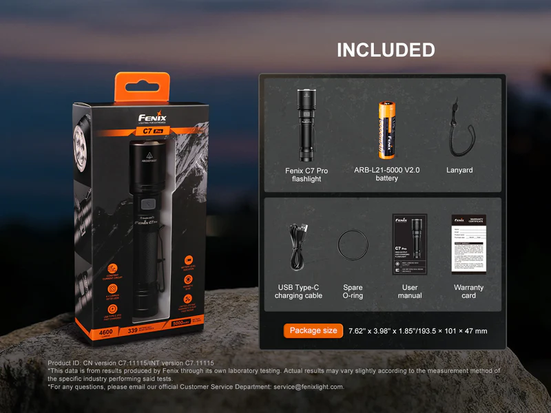 LINTERNA RECARGABLE FENIX C7 PRO 4600 LUMENES - Imagen 11