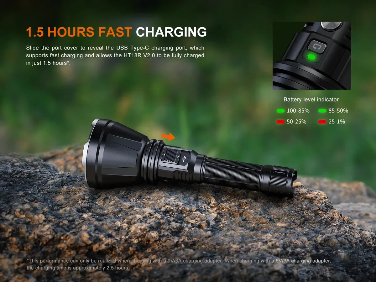 LINTERNA RECARGABLE FENIX HT18R V2.0 3700 LUMENES - Imagen 6