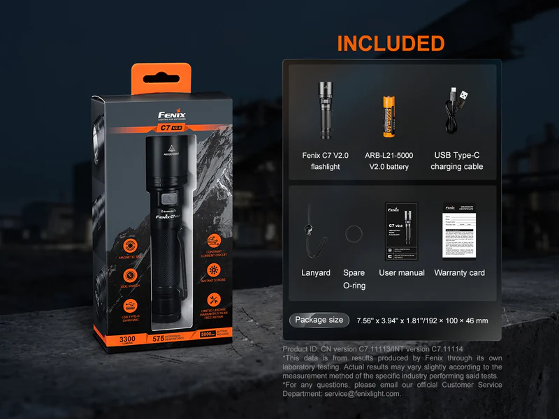LINTERNA RECARGABLE FENIX C7 V2.0 3300 LUMENES - Imagen 11
